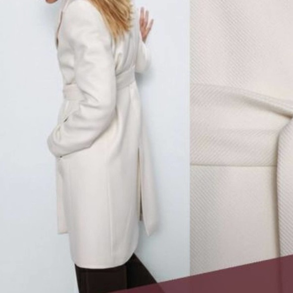 Zara Elegant White Wrap Women's Coat Warm Classic XXL - Picture 5 of 5